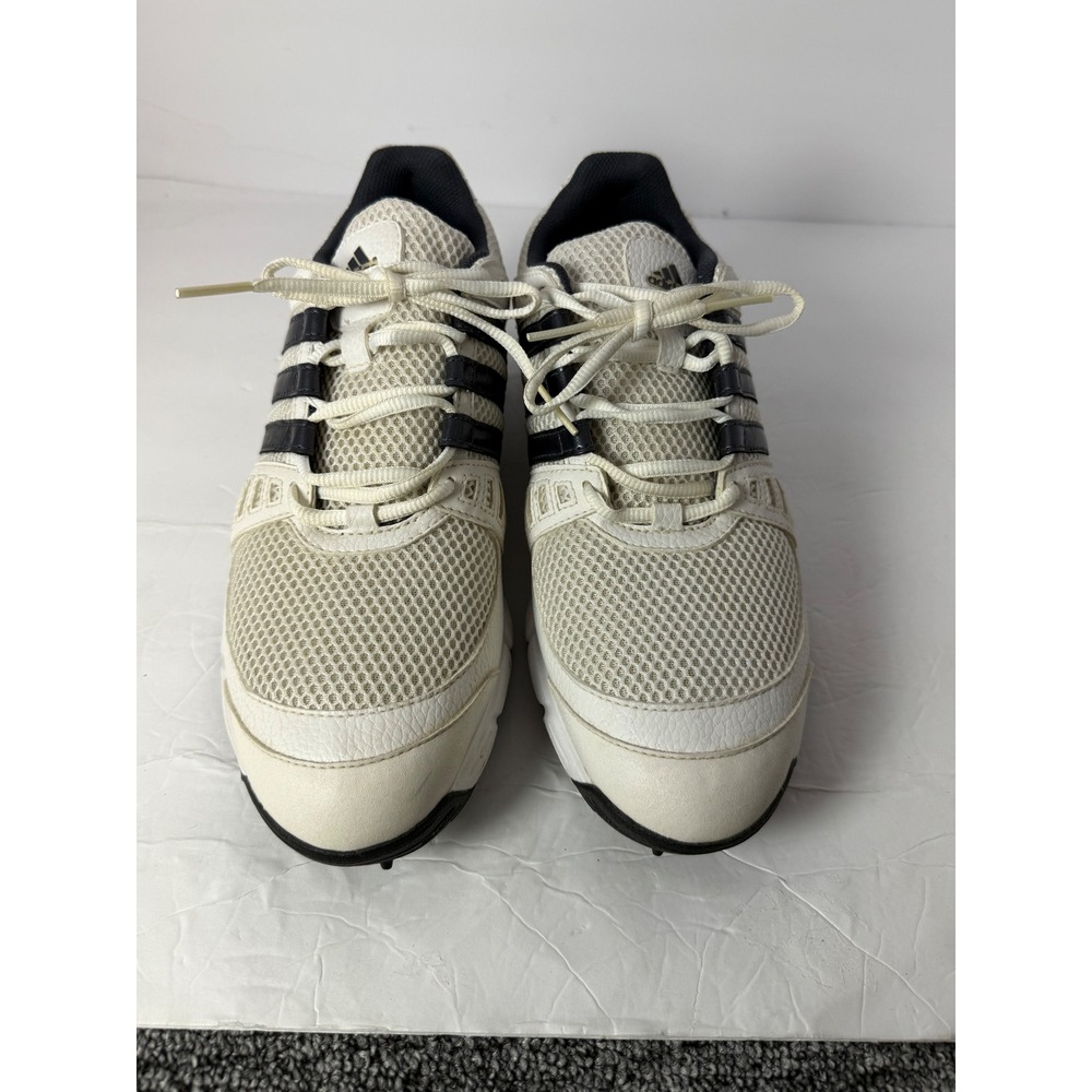 Adidas Traxion ThinTech Golf Shoes White Black Mesh Spiked Athletic Mens 10.5
